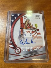 MIKAELA SHIFFRIN 2026 TOPPS CHROME US WINTER OLYMPICS FLAG AUTO #02/76 #BCA-MSH