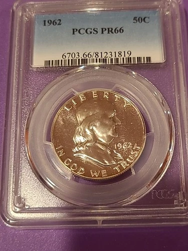 1962 PROOF**Franklin**SILVER**Half Dollar**PCGS PR 66  undergraded ? SEE PHOTOS
