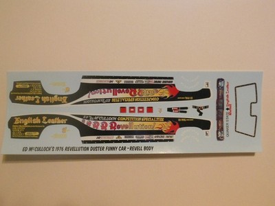1/16 ED McCULLOCH 1976 REVELLUTION DUSTER FUNNY CAR DECAL/ATLANTIS/REVELL/MPC