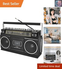 Cassette Player Boombox with Bluetooth, AM/FM/SW Radio Record to USB, 24W S...