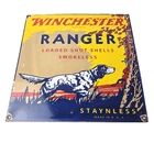 Vintage Winchester Ranger Shot Shells Dog Porcelain Signs - Hunting Sign