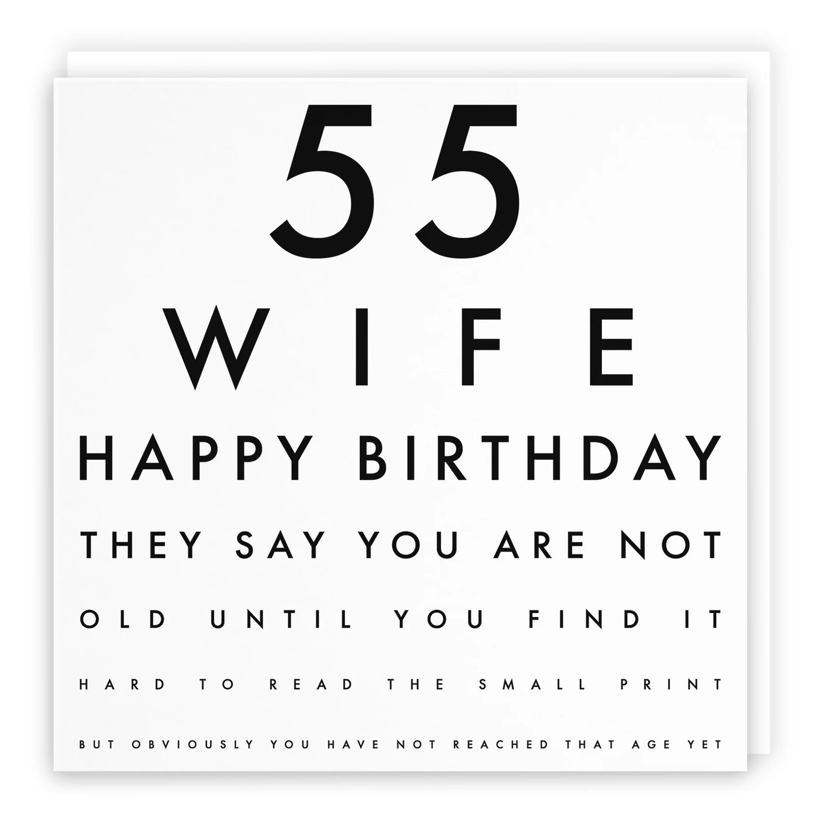 55th Wife Eye Sight Joke Birthday Card Letters
