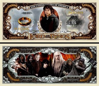 The Lord of the Rings Novelty Dollar Bill comes in Soft Polly Sleeve