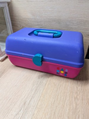 VTG Caboodles Pink Purple Make Up Storage Organizer Hard Case Mirror 2622