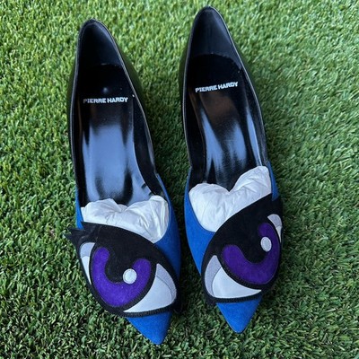 Pierre Hardy Eye Lash Kitten Heels Size 37 NWOB