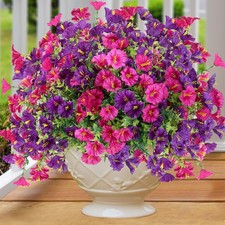 Artificial Flowers for Outdoors 12 Bundles Realistic Faux Plants UV Resistant...