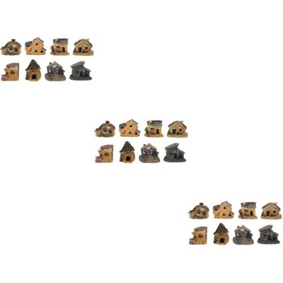  3 Pieces Mini Cottage Statuen Miniatur Gartenhaus Harzminiaturen