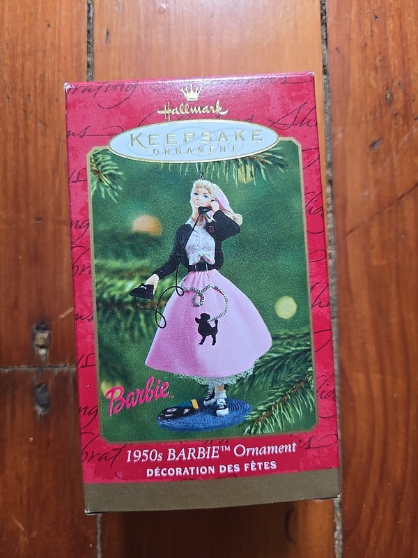 Hallmark Barbie with Phone 1950 Poodle Skirt Keepsake Ornament Christmas Beebop 