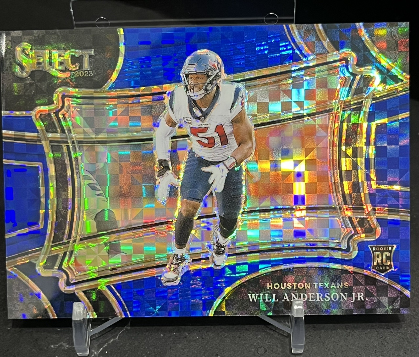 2023 Panini Select Field Level Blue Checker Prizm /49 Will Anderson Jr Rookie RC