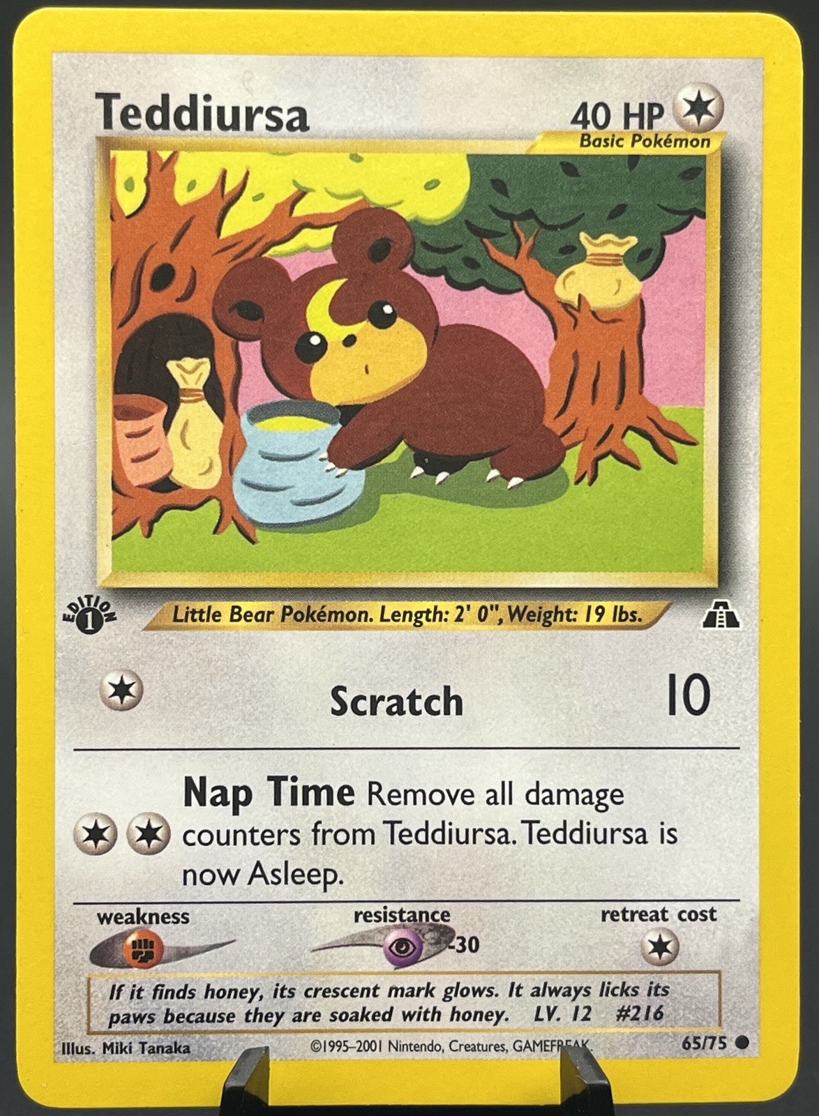 Teddiursa 65/75 Neo Discovery 1st Edition Common Vintage Pokemon TCG WOTC NM at