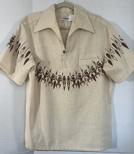 ANDRADE HONOLULU Vintage 60s Hawaiian Pull On Shirt Men's L Tiki Warrior 46  C