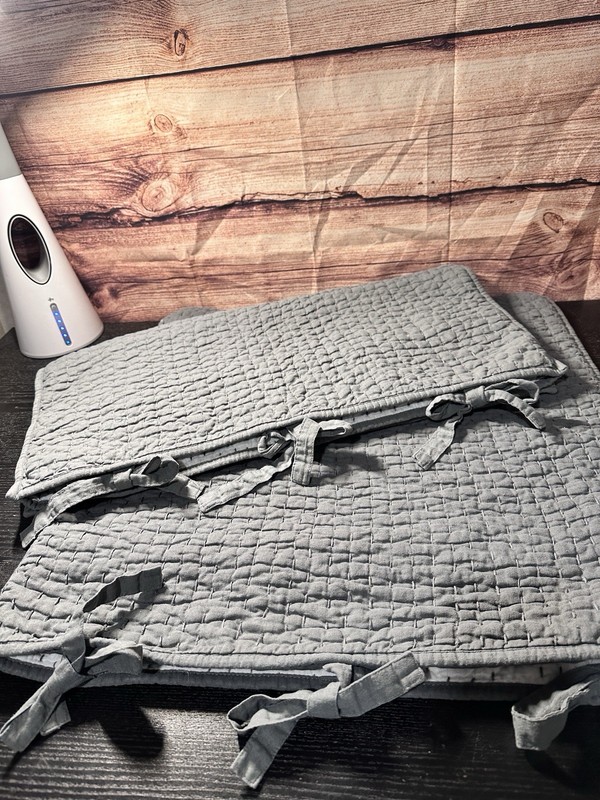Pottery Barn Pick Stitch Quilted Euro Shams in flagstone gray