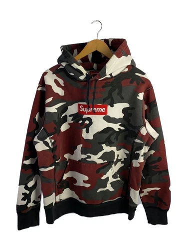 Felpa Supreme con cappuccio L cotone bordeaux mimetica usata