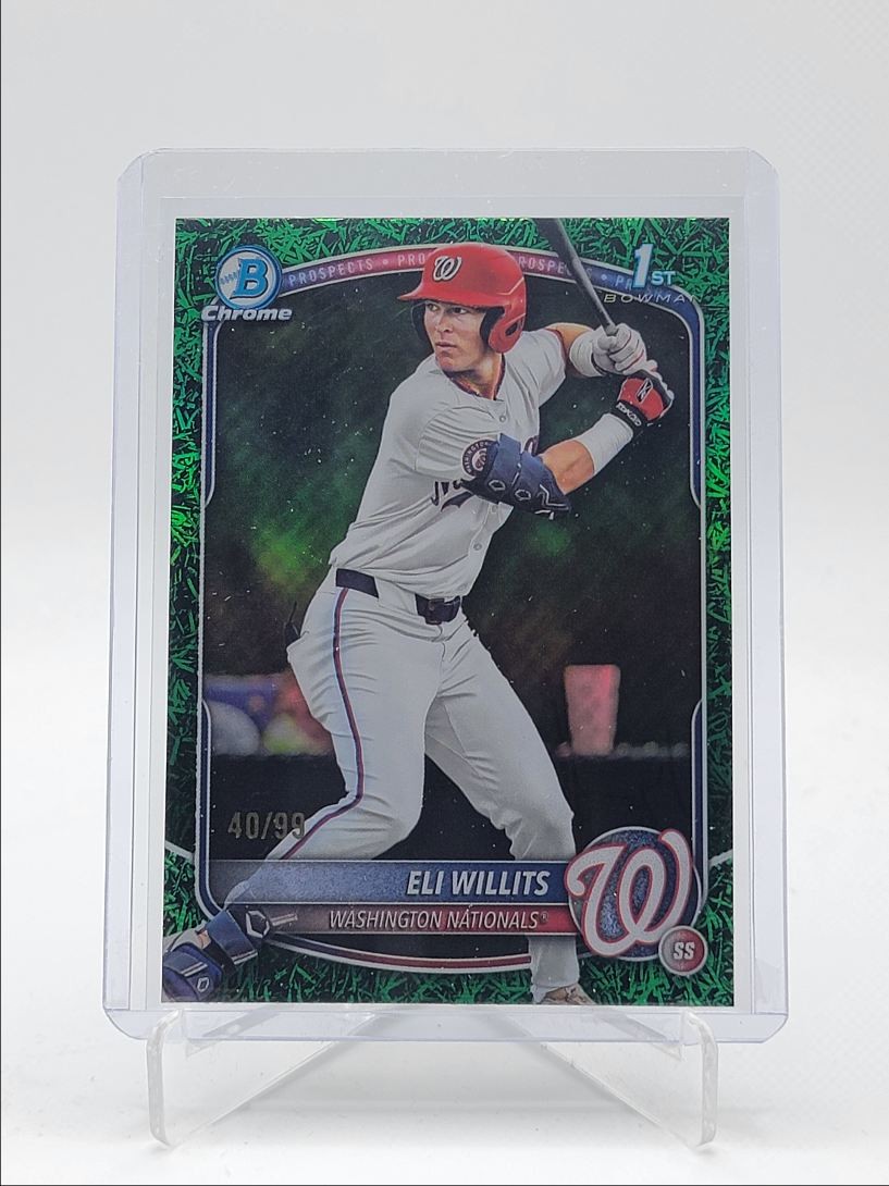 ELI WILLITS 2025 BOWMAN CHROME DRAFT 1ST GREEN GRASS #BDC-1 C /99 Q3855
