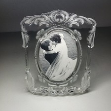 MIKASA Princess Lead Crystal Frosted German Picture Oval Frame 11x9 Holds 5x7