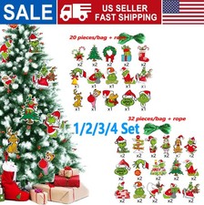 32 Piece Merry Christmas Grinch Ornaments Tree Hanging Decoration Figure Pendant