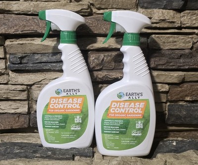 2- Earths Ally Disease Control Organic Gardening 24oz Spray Ready To Use 