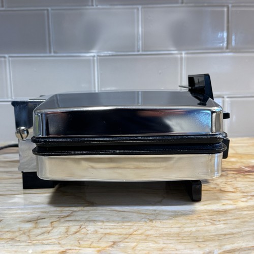 Vtg RIVAL Pizzelle & Waffle Baker Maker Reversible Model 9705/1 Made in USA - Picture 7 of 21
