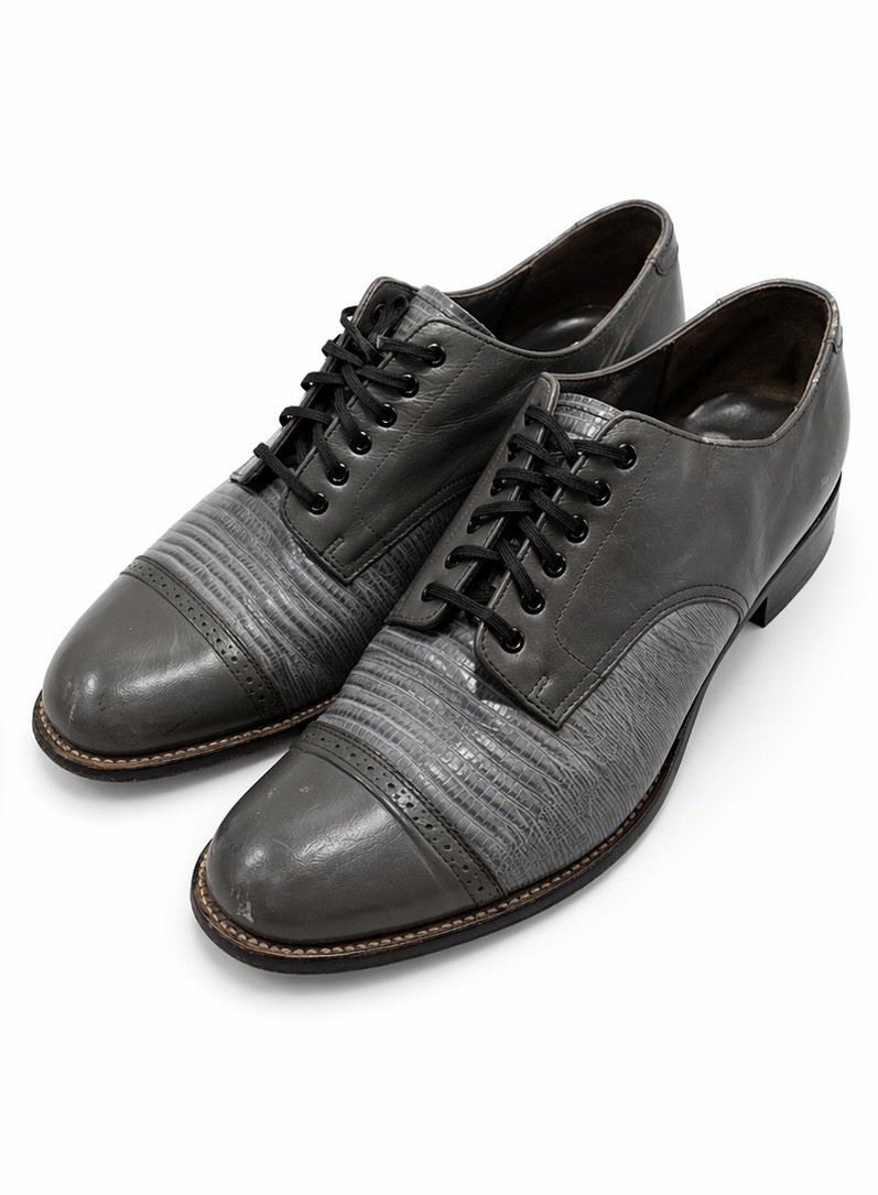 Stacy Adams Mens 10D Gray Cap Toe Oxford Lizard Print  display picture 2