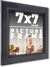 Square Refined Black Picture Frame - UV Acrylic, Backing, Hanging Hardware