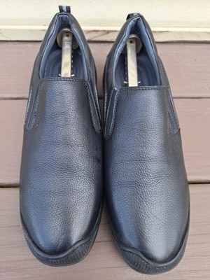 Pierre Cardin Paris Men's Black Leather Flat Slip-On Comfort Shoes EU 45 US 10