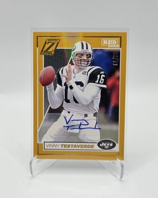 2024 Panini Zenith Football Vinny Testaverde Red Zone Gold Auto /10 #78 Jets