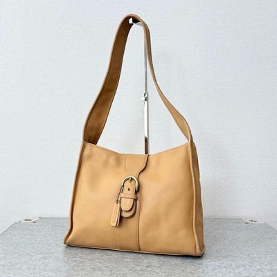 Rare COACH Jackie One Shoulder Bag Leather Camel Light Tan