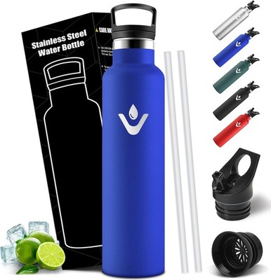 Trinkflasche Edelstahl 1L, BPA-Frei, Thermoskanne, Auslaufsichere