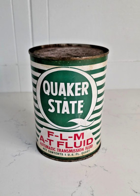 Vintage Quaker State Transmission Fluid  One Quart Oil  Can  Empty