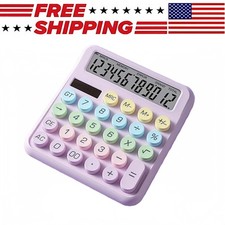 12-Digit Electronic Calculator Solar  Battery-Powered with Large Big Buttons US