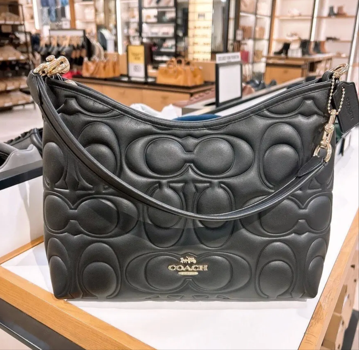 バッグ COACH Vintage Leather Black Shoulder Bag Vintage COACH Leather Purse Shoulder Bag Black Pleated White