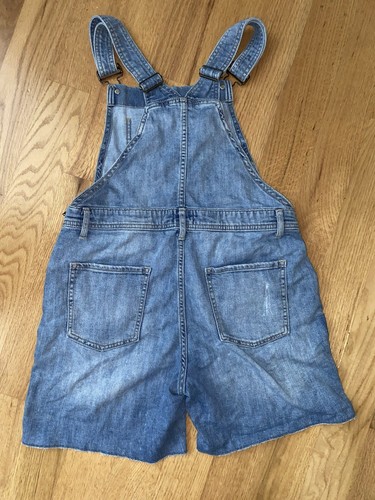 Gap Kids Girls Distressed Denim Overalls Size Small, Stretch Slim - Picture 2 of 7