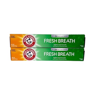 2 Arm & Hammer Toothpaste FRESH BREATH Winter Mint 6 oz Lot Read
