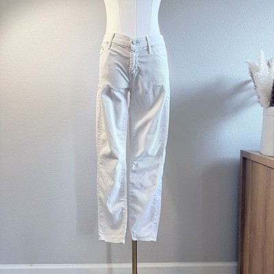 Mother Jeans Women 26 White The Looker Crop  Bump In The Night Low Rise Stretch