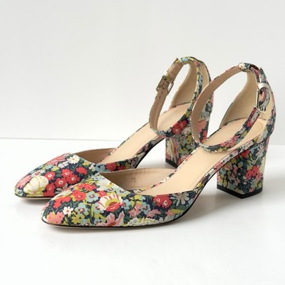 J. Crew Liberty Floral Print Block Heel Women's Shoes, US 8.5