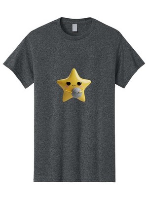 Star-Hugging-Moon Mens Graphic Tee, 100% Cotton, Casual Summer Wear