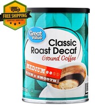Great Value Decaf Classic Medium Roast Ground Coffee, 9.6 oz. 10.22 per pound