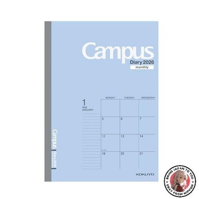 NEU Kokuyo 2026 Campus Tagebuch Monatsblock Standard Semi-B5 Snubbull