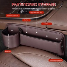 Car Seat Filler Organizer Auto Front Seat PU Leather Car Storage Box W JEYL