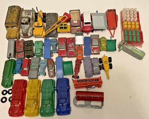 Lot 40+ Vtg Dicast Car Job Lot Lesney Matchbox Midgetoy Tootsietoy Barclay 60s