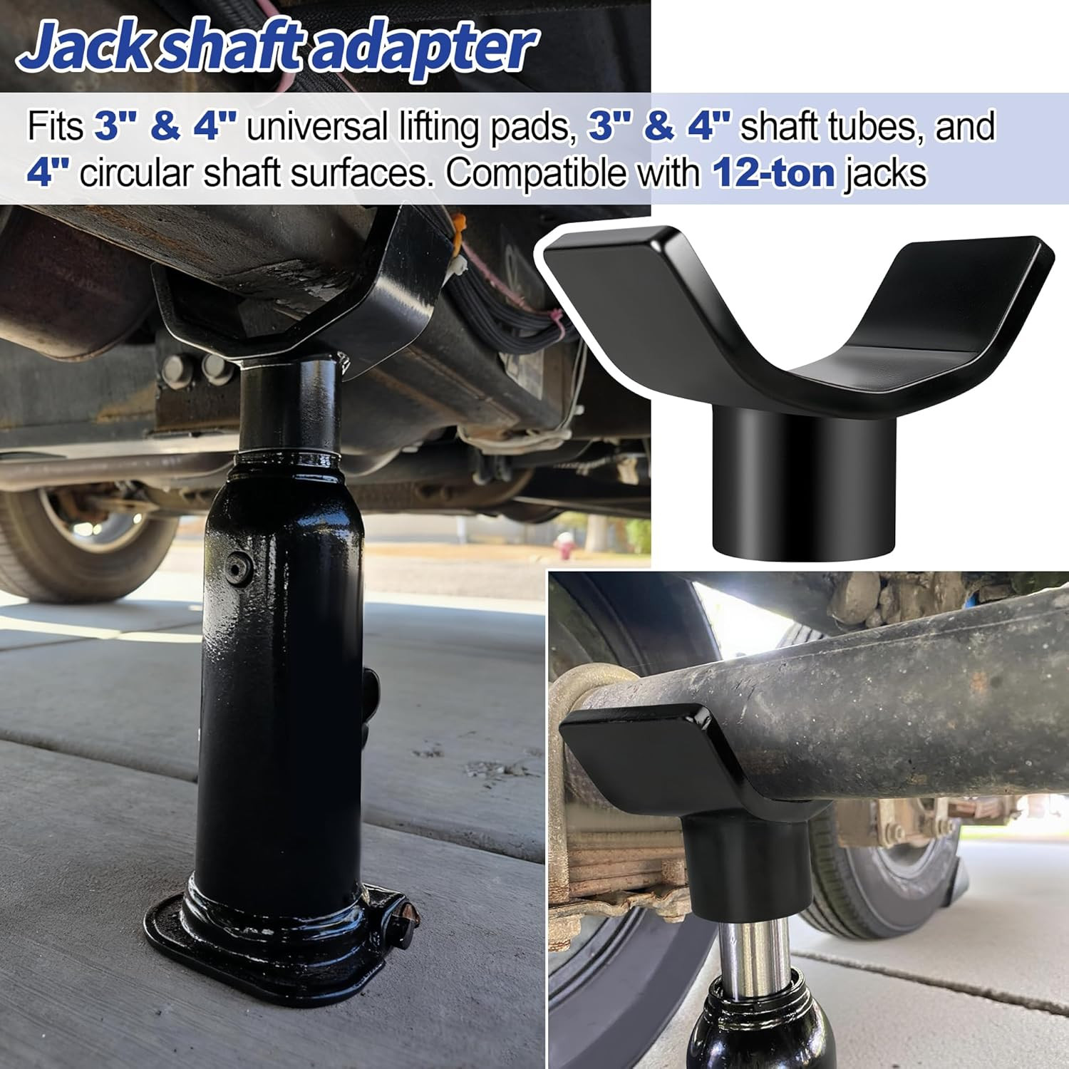 Bottle Jack Adapter for RV Trailer Truck Fits 2" 3" 4" round Square Shaft Tubes