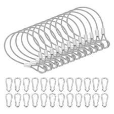 9 Inch Safety Cable Lock, 12 Pcs 304 Stainless Steel Security Wire Rope Clear