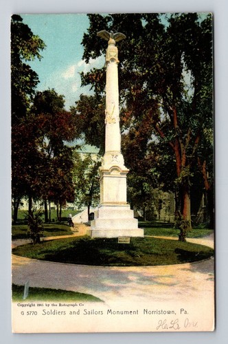 Norristown PA-Pennsylvania, Soldaten und Matrosen Denkmal Vintage Postkarte