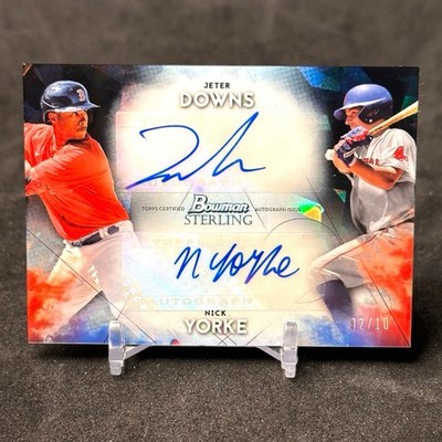 2021 Bowman Sterling Dual Auto Nick Yorke Jeter Downs Black Atomic Refractor /10
