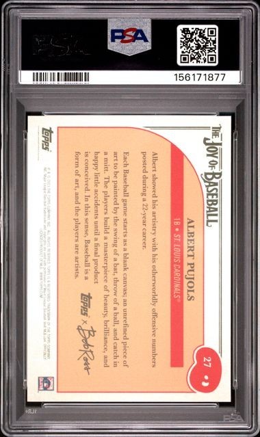 #27 Albert Pujols St. Louis Cardinals 2023 Topps Bob Ross PSA 10 view 2
