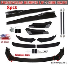 For Universal Side Skirt Rear Lip Glossy Black Front Bumper Spoiler Body Kit