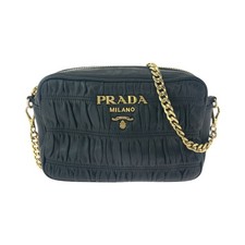 Prada 1Bh112 Nappa Leather Chain Shoulder Bag Women Black One Size