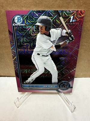Ian Lewis 2022 Bowman #BCP-96 1st Bowman Mojo Pink Refractors #/199