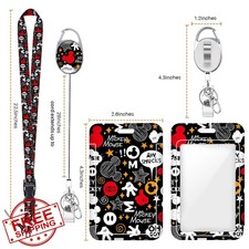 Cute Mouse Lanyard ID Badge Holder Retractable Reel Card Clip