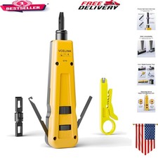 Professional Punch Down Impact Tool Kit - Ergonomic Design for Efficient Wiring